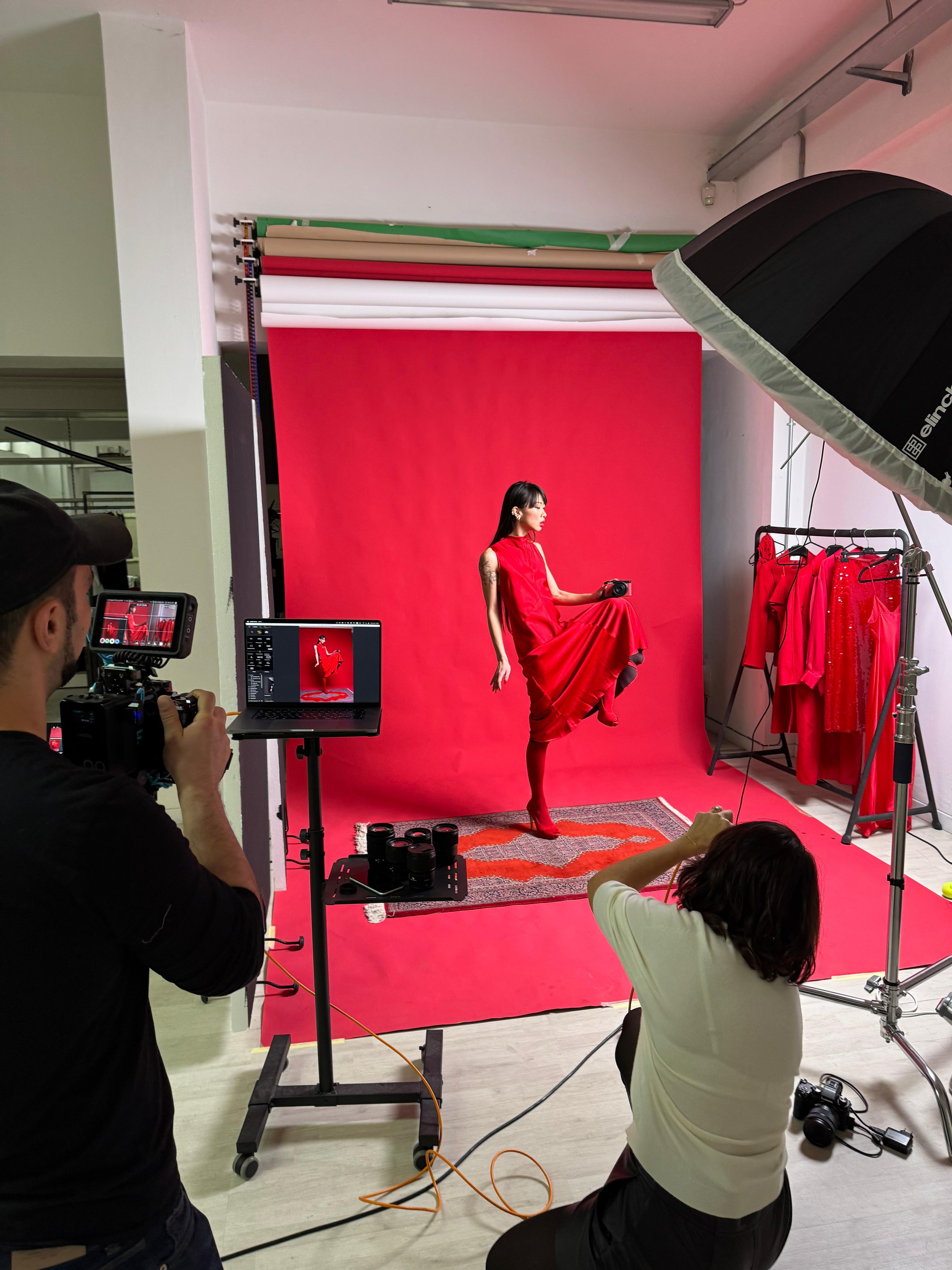 Lumix campaign — woman in red