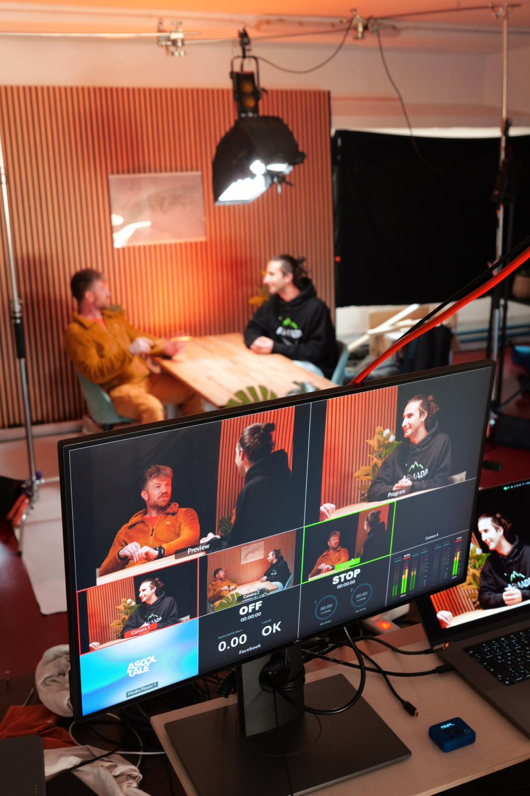 Podcast production — multi-camera live recording